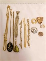 Vintage Scarf Ties& 2 Necklaces