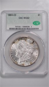 1883-CC Morgan Silver $ CAC MS62