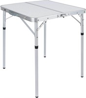 $66 Aluminum Camping Table White 24 x 24 in