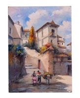 Spanish City Scene Oil Painting
