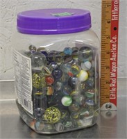 Marbles in a plastic jar, see pics