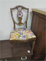 Duncan style side chair shield back With floral