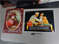 Two Metal Coca-Cola Advertisement Signs