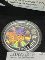 2007 $8 fine silver coin Maple of Long Life
