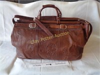 Tooled Leather Travel Bag