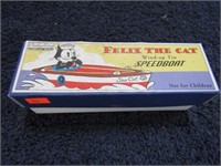 FELIX THE CAT WIND-UP TIN SPEEDBOAT