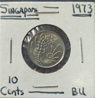 Uncirculated 1973 Singapore coin