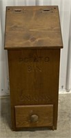 (AB) 
Carved Wooden Potato Bin
 (12x11x28in)