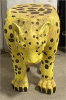 (AB) 
Carved Wooden Leopard Step Stool