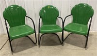 (AR) 
Set of 3 MCM Metal Patio Chairs