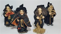 Lot of 4 Halloween Witch Figurines