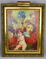 Original Oil Painting by W. Murray - Angel / Faces