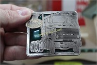 MACK TRUCK ENAMEL DECORATED TRUCK BELT BUCKLE