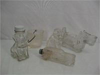 Lot (5) Glass Candy Containers