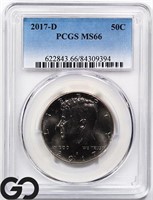 2017 P&D Kennedy Half Dollars, PCGS MS66