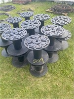 stack of plastic reels