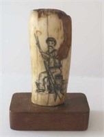 Scrimshaw Ancient Walrus Tooth Ivory