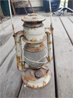 Vintage white oil lantern