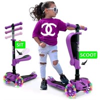New Hurtle 3 Wheeled Scooter for Kids - 2-in-1 Sit