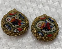 Vintage micro mosaic earrings from Italy