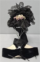 Victorian Ladies Waist; Lace Fanchon Hat 1865-1870