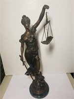 Lady Justice Statue w Scales & Sword