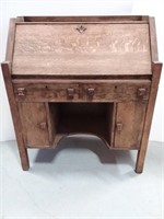 Vintage Scottish Oak Writing Desk