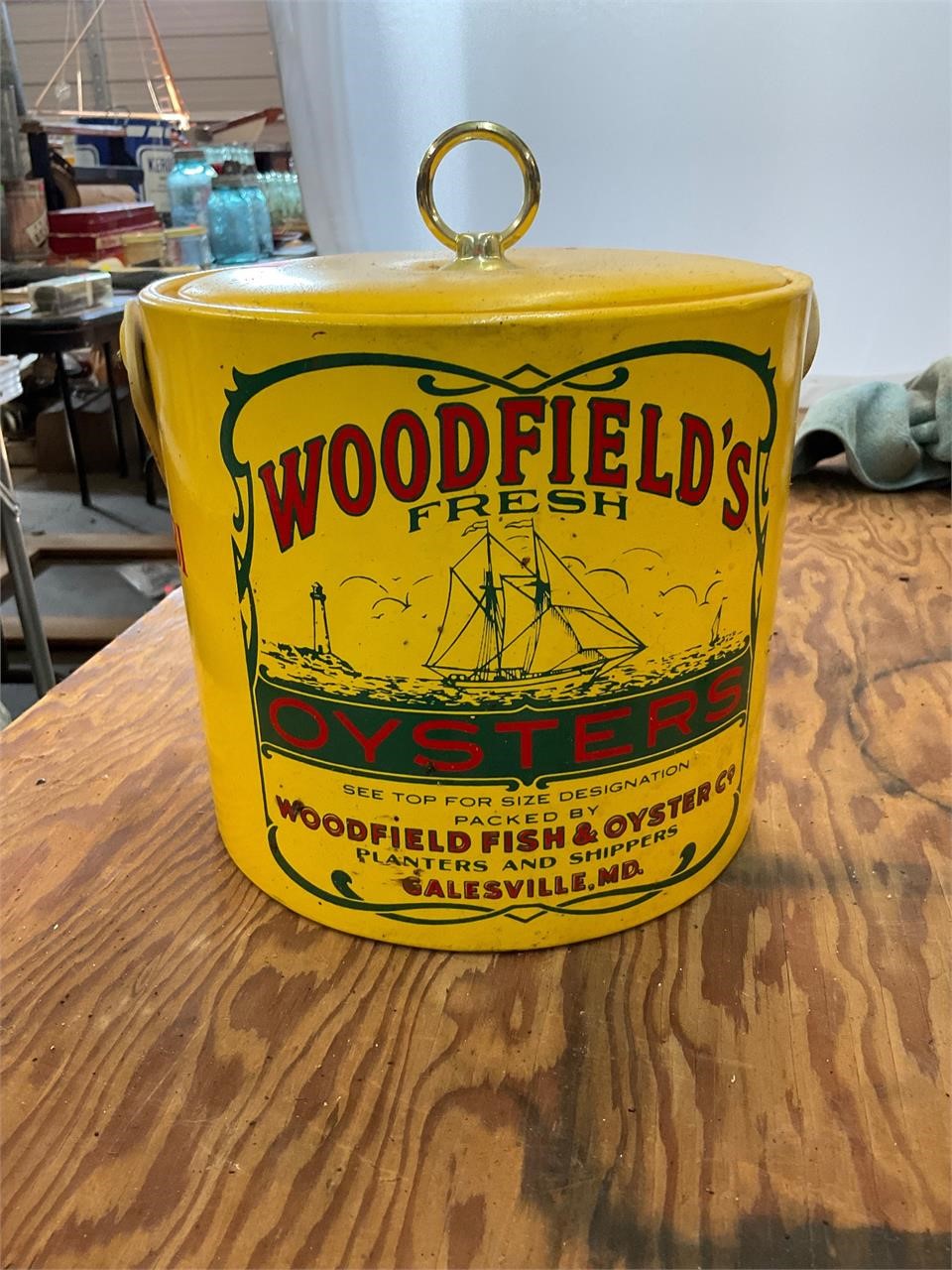 Woodfields Galesville Md Oyster Can Ice Bucket