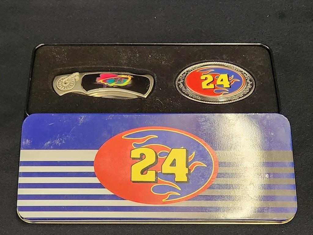 NASCAR #24 JEFF GORDON POCKET KNIFE & BELT BUCKLE