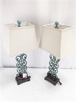 (2)Vintage Wrought Iron Table Lamps