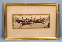 Thomas Stevens Silk Embroidery Fox Hunt Scene