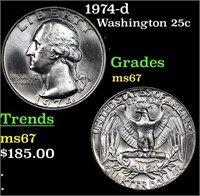 1974-d Washington Quarter 25c Grades GEM++ Unc