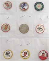 9 Coins incl. Vintage Baseball Jello Coins,