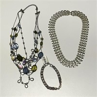 2 Cosmetic Jewelry Necklaces and Bracelet