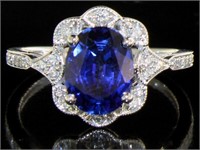 14k Gold 2.70 ct Sapphire & Diamond Ring