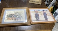 TWO WOOD FRAMED PICTURES