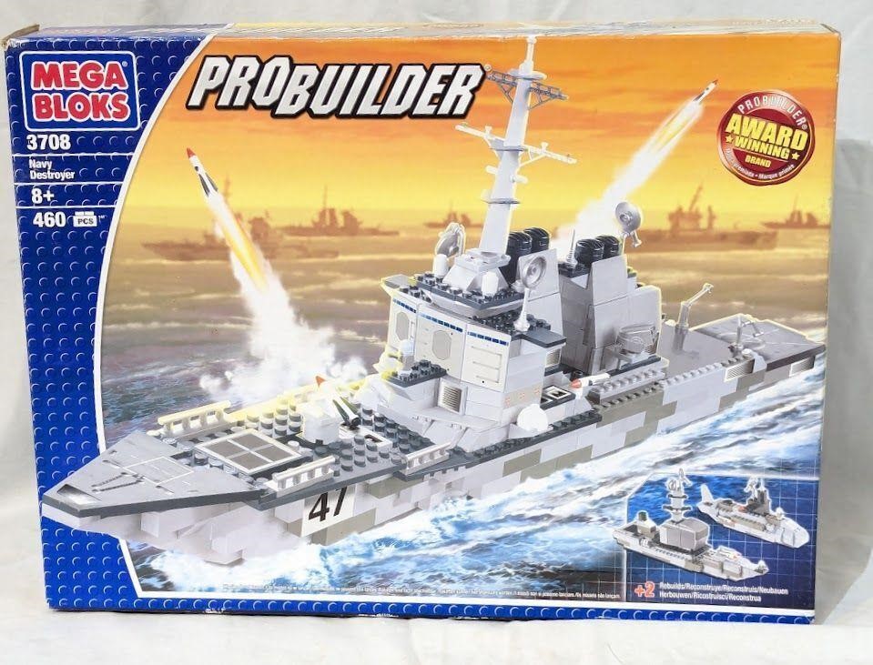 NIB Mega Blocks Pro Builder Navy Destroyer 3708
