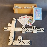 Cards & Dominoes -Vintage Plastic w/Brass Button