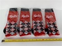 4 Pairs Cincinnati Reds Socks