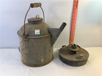 Vintage Oil Can & Lamp Vase