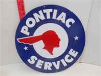 Embossed Metal Pontiac Service Sign