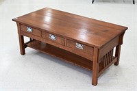 1/4 CUT OAK "MISSION" COFFEE TABLE