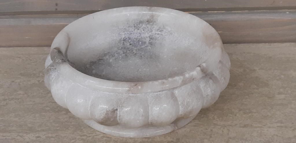 Alabaster?? Pedestal Bowl 6" diameter