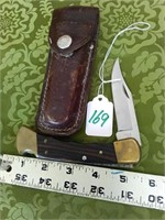 VINTAGE BUCK KNIFE WITH LEATHER HOLSTER