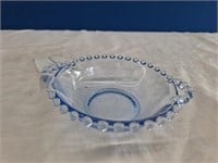 Blue Imperial Crystal Glass Candlewick Bowl