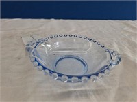 Blue Imperial Crystal Glass Candlewick Bowl