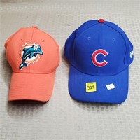 Lot of Cubs & Dolphins Caps