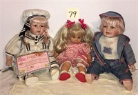 3 Doll Lot one with a Sailor Suit