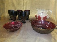 Ruby red glassware collection