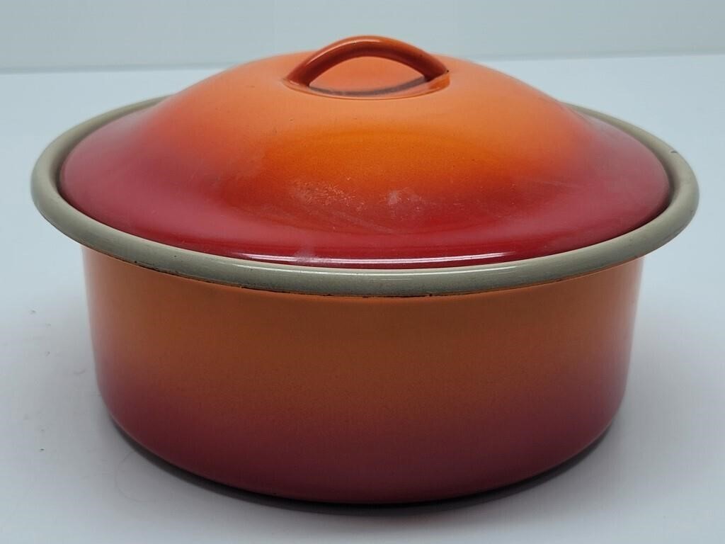 Orange Enamelware Dutch Oven